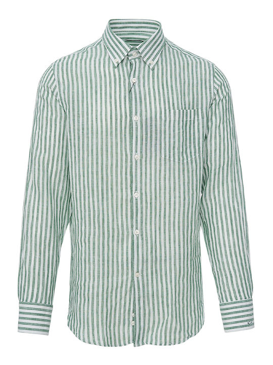 Herrenhemd Paul&shark Green Leinen 24413256r-vb9 Regular Fit