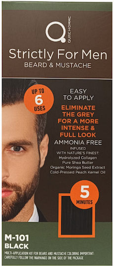 Qure Dye Beard & Moustache Grooming Set for Mustache M-101 Black