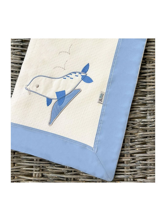 Bunny Bebe Swaddle Blanket Sky Blue Light Blue 90x90cm.