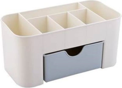 Органайзер за козметика и бижута, Zola, пластмасов, със 7 отделения, 20x9.5x10 см, в 2 цвята, син
