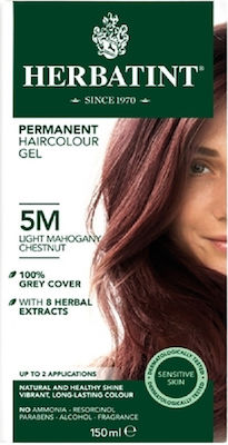 Herbatint Permanent Haircolor Gel Σετ Βαφή Μαλλιών Χωρίς Αμμωνία 5m Καστανό Ανοιχτό Μαόνι 150ml