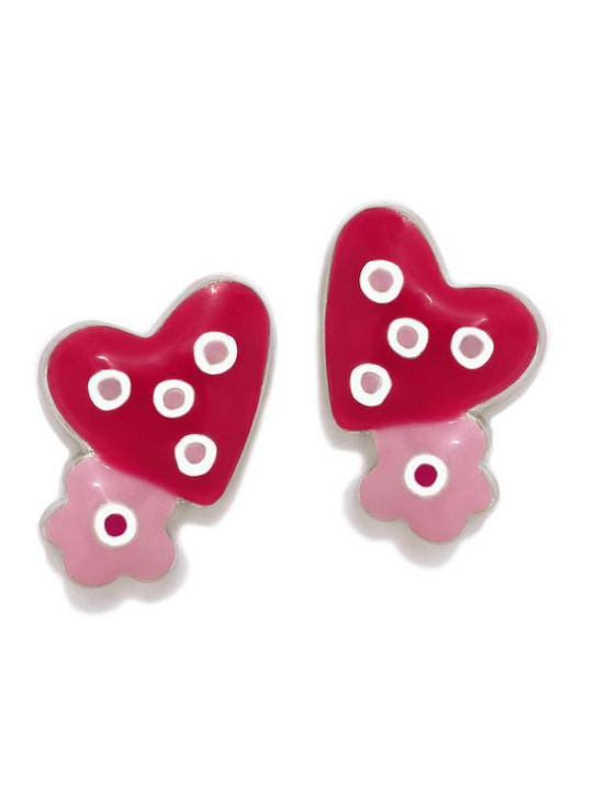 Agatha Ruiz De La Prada Children's Earrings Hearts With Flowers Silver 925 010love