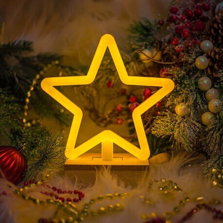 Star Warm Stea De Crăciun Din Lemn Albă Cu LED 000 00 070