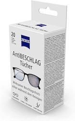 Zeiss Anti Fog, Υγρά Μαντηλάκια Καθαρισμού Και Αντιθαμβωτικά Για Γυαλιά + Οφθαλμικούς Φακούς 20 Τεμάχια Zeiss Anti Fog, Υγρά Μαντηλάκια Καθαρισμού Και Αντιθαμβωτικά Για Γυαλιά + Οφθαλμικούς Φακούς 20 Τεμάχια