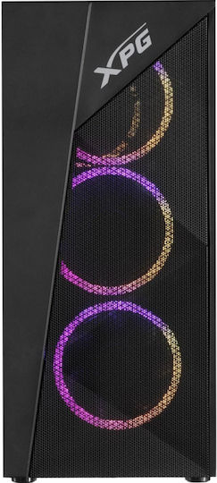 Adata ATX XPG LANDER5004A Gaming Midi Tower Κουτί Υπολογιστή με Πλαϊνό Παράθυρο και RGB Φωτισμό Μαύρο