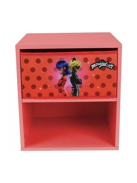 Wooden Kids Bedside Table Red 36x33x30cm