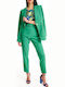 Women's Green Suit in Straight Line