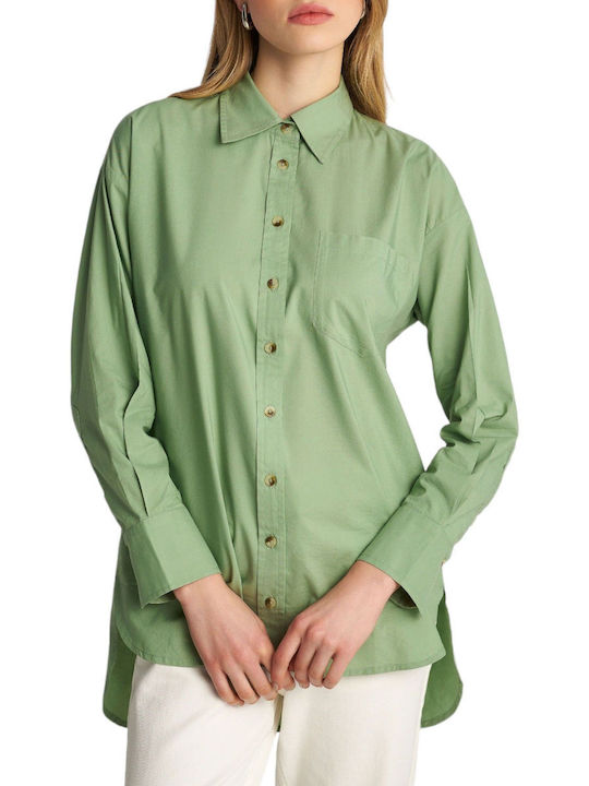 Long Sleeve Shirt Attrattivo Long Sleeve Attrattivo Wide Line 9918407-mint Women's