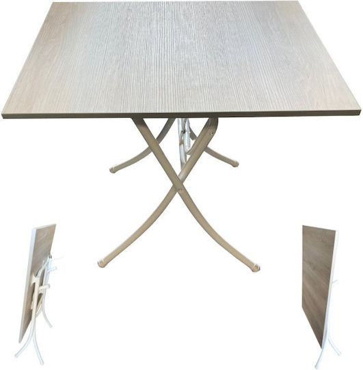 Klappbarer, rechteckiger Tisch mit Metallbeinen - 70*80*75y Klappbarer, rechteckiger Tisch mit Metallbeinen - 70*80*75y
