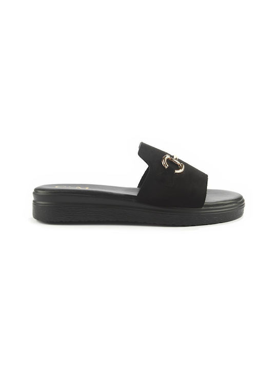 Fshoes Women's Flat Sandals in Black Color