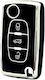 Car Key Cover Case made of with 3 Buttons for Citroen / Peugeot in Black Color