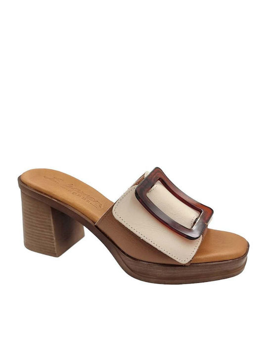 Boxer 97022 10-025 Beige Leather Mules