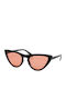 Looks Style Eyewear Unisex Γυαλιά Ηλίου με Μαύρο Κοκκάλινο Σκελετό και Πορτοκαλί Φακό 74bex-05022