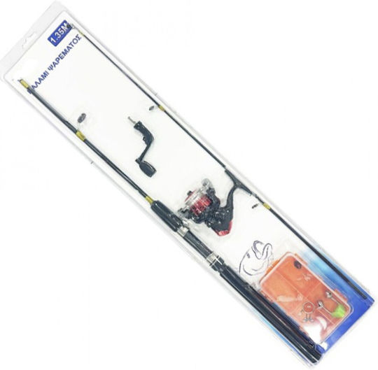 Tpster Angelrute 1.35m mit Rolle mit Kassette & Zubehör
