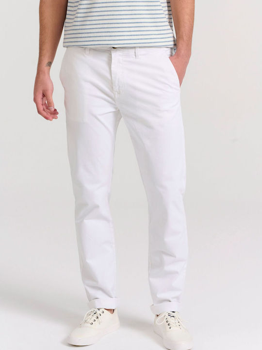 Funky Buddha Men's Trousers Chino in Regular Fit White
