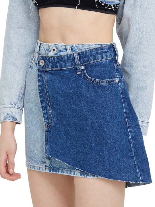 Karl Lagerfeld Denim Mini Skirt in Blue color