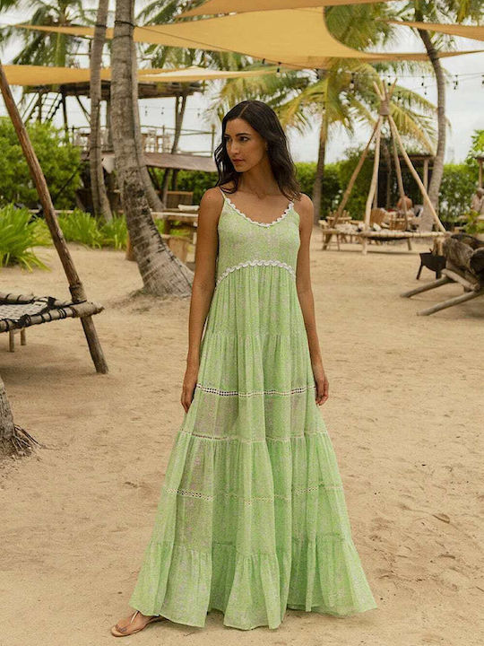 Miss June Graciela Maxi Φόρεμα Πράσινο Fa-57