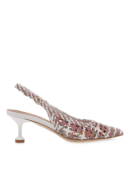 Martina T Slingback S494b01232g5 - Λευκο Πουρο Ροζ Πλεκτο L9012-multi White-pink