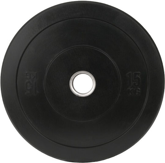 Weight Rubber Bumper Plate Sportmann - 15 Kg / 51 Mm - Black
