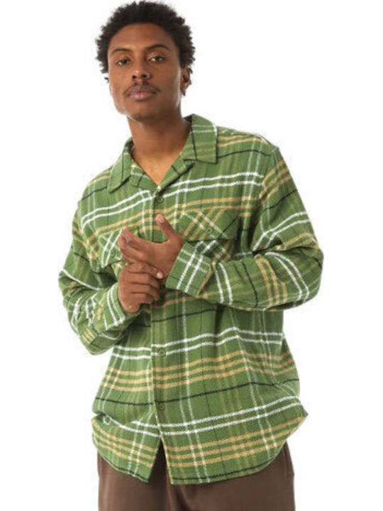 HUF Westridge Long-sleeved Cotton Shirt Avocado