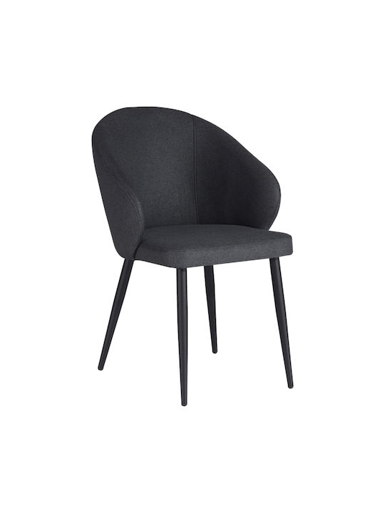 Patya Dining Room Fabric Armchair Anthracite 56x61x82cm