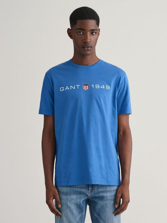 Gant Ανδρικό T-shirt Κοντομάνικο Μπλέ