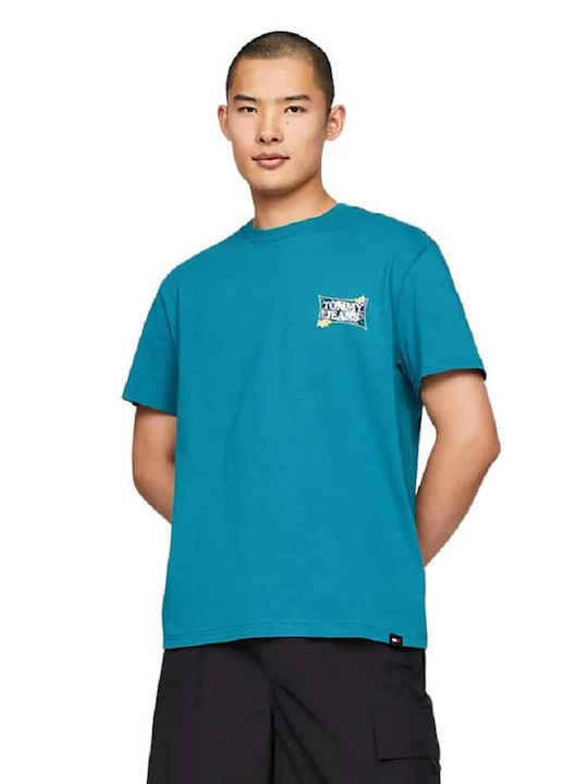 Tommy Hilfiger T-shirt Bărbătesc cu Mânecă Scurtă Petrol Blue