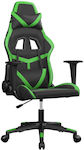 vidaXL 345426 Gaming Chair with Adjustable Arms Black / Green