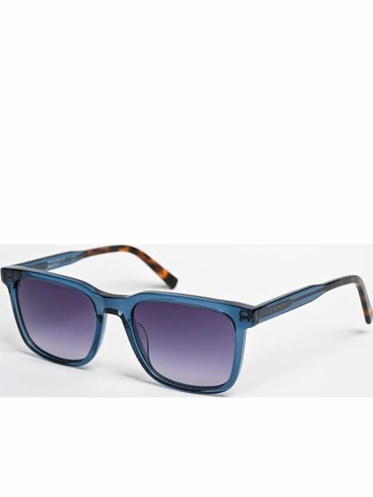 The Glass of Brixton Unisex Sunglasses with Blue Plastic Frame and Purple Gradient Lens BS198 C03
