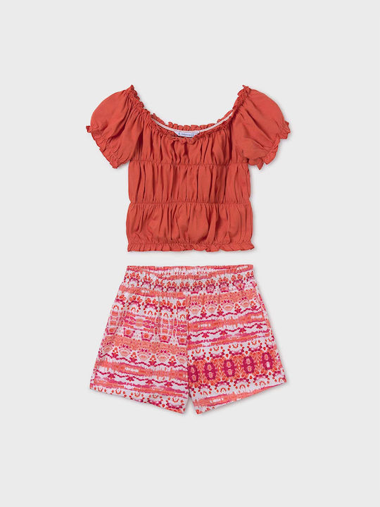 Mayoral Kids Set with Shorts Summer 2pcs Orange