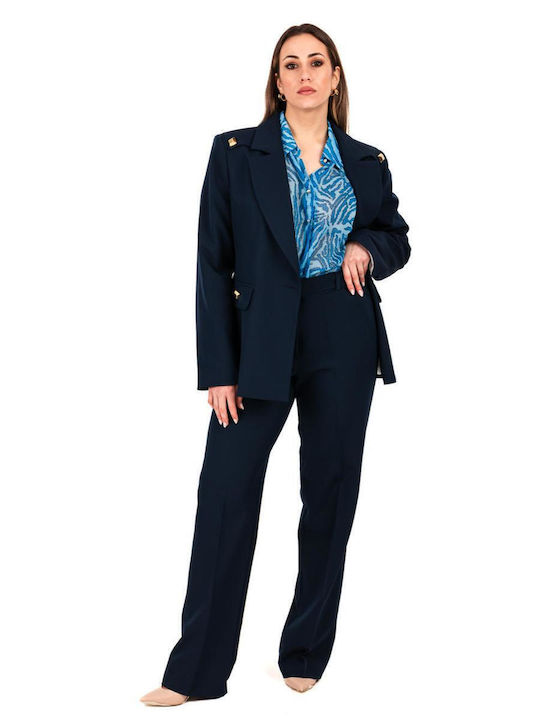 Forel Women's High-waisted Fabric Trousers Flar...