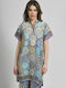 Ble Resort Collection Summer Tunic Short Sleeve Blue