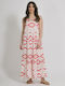 Ble Resort Collection Maxi Рокля с Волани Розов