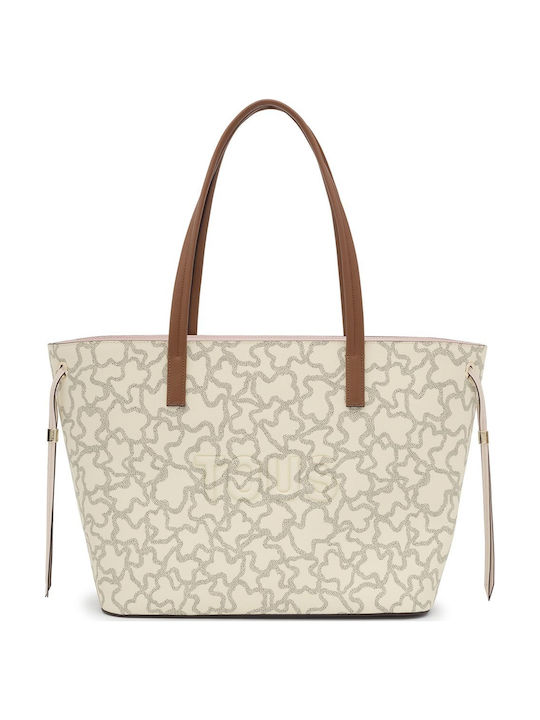 Tous Kaos Icon Γυναικεία Τσάντα Shopper Ώμου Μπεζ
