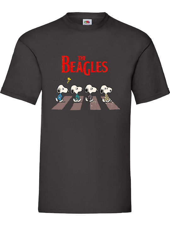 Fruit of the Loom Snoopy The Beagles Original T-shirt Black Cotton