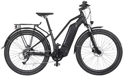 Men's Black Electric City Bike with Gears and Disc Brakes