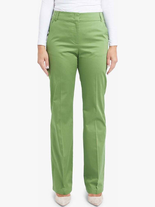 Women's Fabric Trousers Green 2411131063200.002-Green