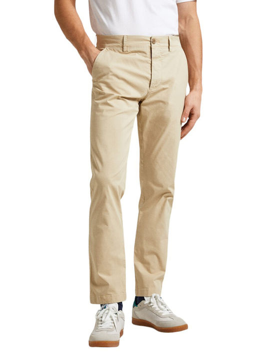 Pepe Jeans Men's Trousers Chino in Slim Fit Beige