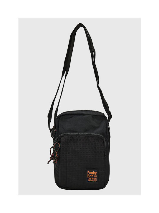 Funky Buddha Fabric Shoulder / Crossbody Bag with Zipper Black