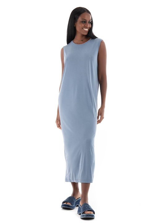 Four Minds Dress with Slit Blue