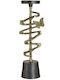 Inart Aluminium candlestick gold/black 17x13x50 3-70-579-0099