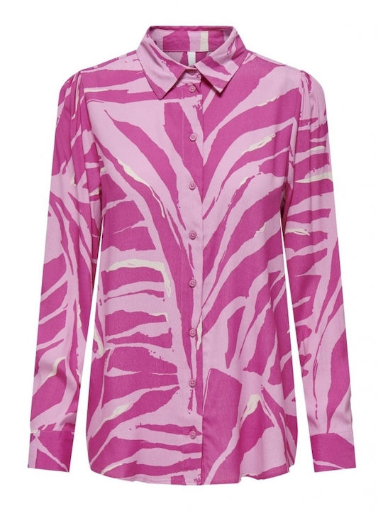 Only Women's Long Sleeve Shirt Fuchsia