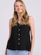 Funky Buddha Women's Sleeveless Shirt Black