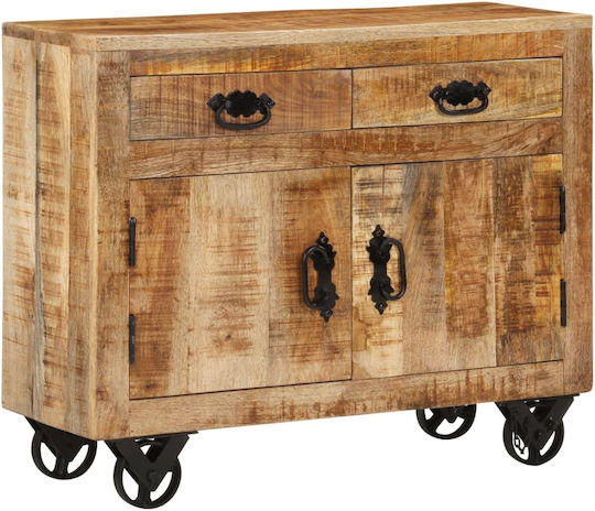 Μπουφές από Μασίφ Ξύλο με Συρτάρια Καφέ 80x30x65cm