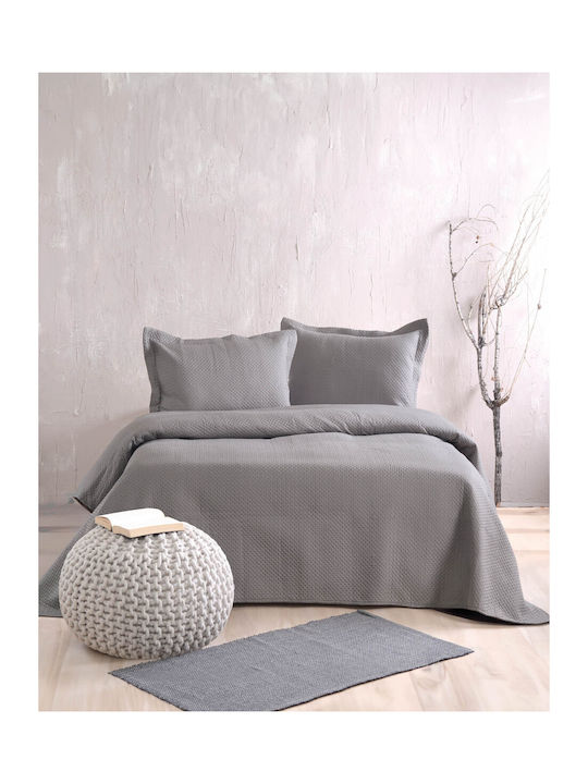 Rythmos Allure Σετ Κουβερλί Υπέρδιπλο Microfiber ΓΚΡΙ 240x250cm