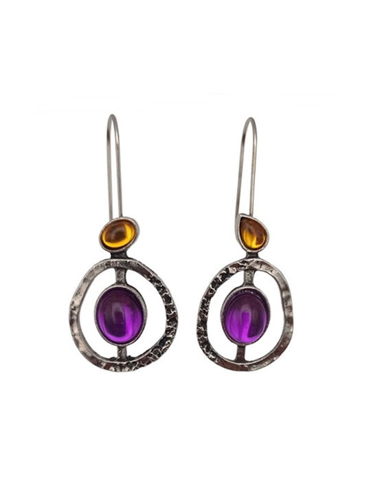 Women's earrings "purple + Orange" - 49018360011392