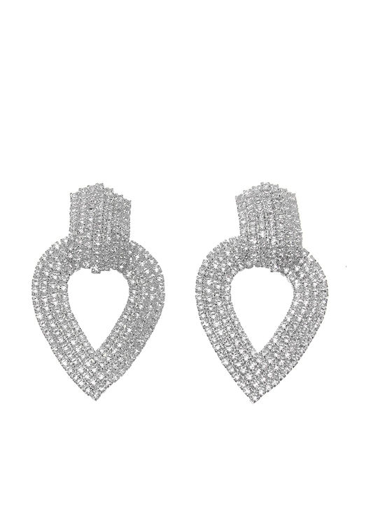 Pendant Earrings with Stones Lyod 6-10-1 - Silver