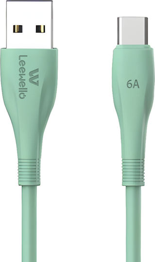 Leewello USB 2.0 Cable USB-C male - USB-A Πράσινο 1m 783217-ΠΡΑΣΙΝΟ