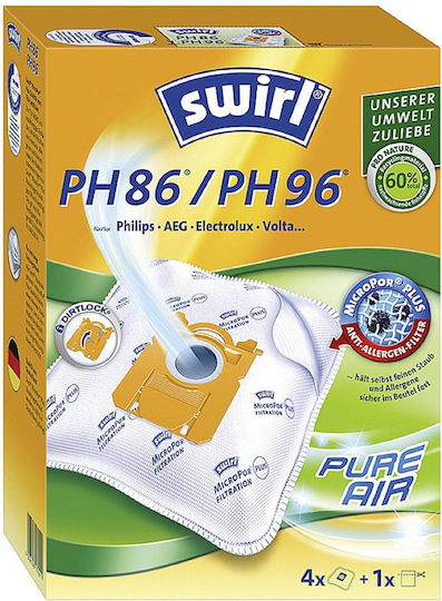 Swirl Σακούλες Σκούπας 4τμχ Συμβατή με Σκούπα Philips / AEG