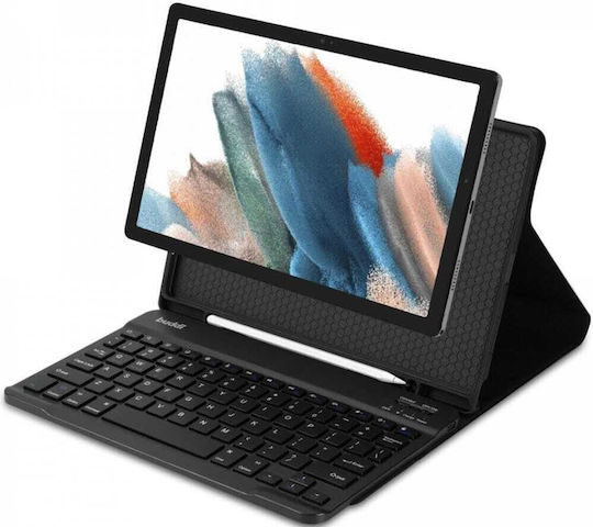 Buddi Zuna Flip Cover mit Tastatur auf Englisch US Schwarz für Samsung Galaxy Tab S9 11'' / S9 FE 10.9